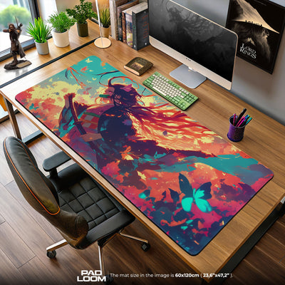 Demon Slayer Nezuko Blossom Flow Mouse Pad, Anime Desk Mat