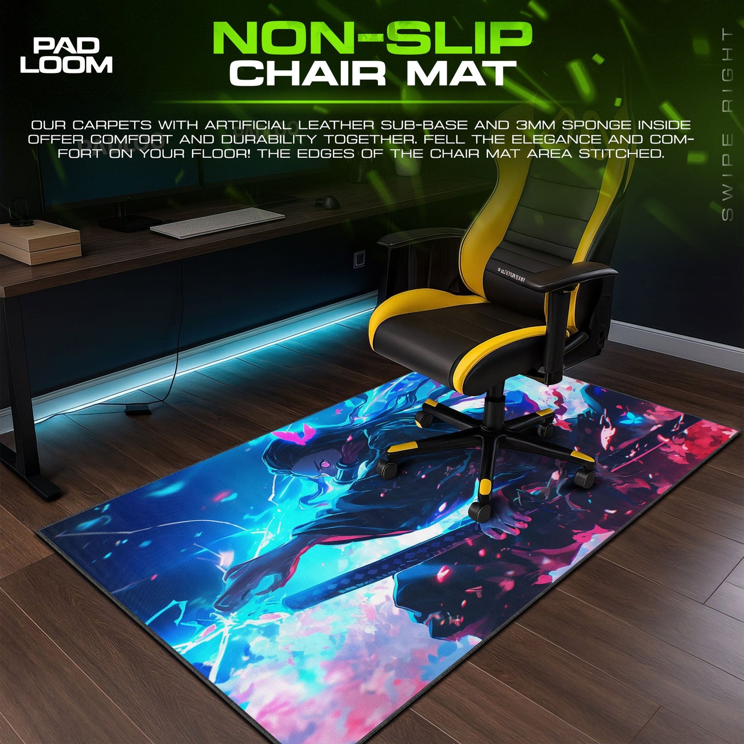 Demon Slayer Nezuko Moonlit Power Mouse Pad, Anime Desk Mat Padloom