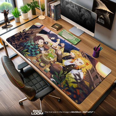 Demon Slayer Shared Feast Mouse Pad, Anime Gaming Desk Mat