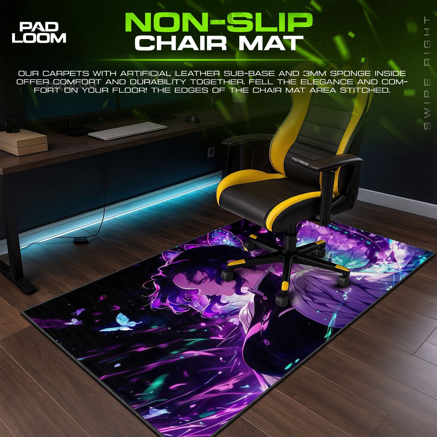 Demon Slayer Shinobu Kocho Mouse Pad – Anime Gaming Desk Mat Padloom