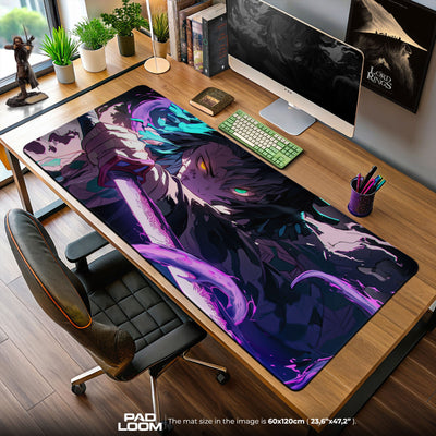 Demon Slayer Tanjiro Mouse Pad – Dual Aura Blade Gaming Desk Mat