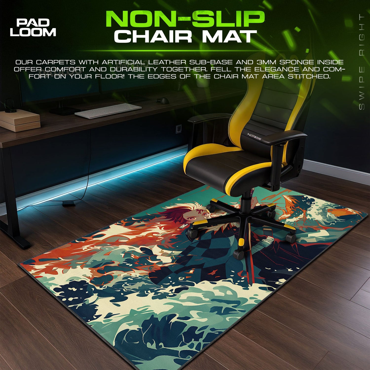 Demon Slayer Tanjiro Kamado Mouse Pad – Anime Gaming Desk Mat Padloom