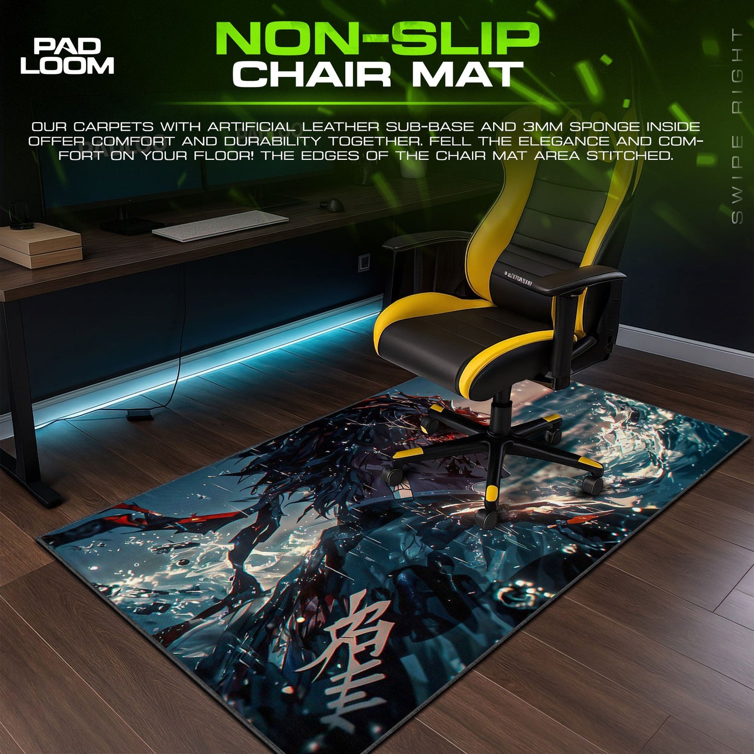 Demon Slayer Tanjiro Kamado Rage Mouse Pad – Anime Gaming Desk Mat Padloom