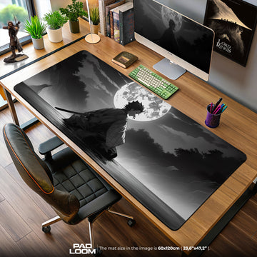 Demon Slayer Tanjiro Moonlit Reflection Mouse Pad, Anime Gaming Desk Mat