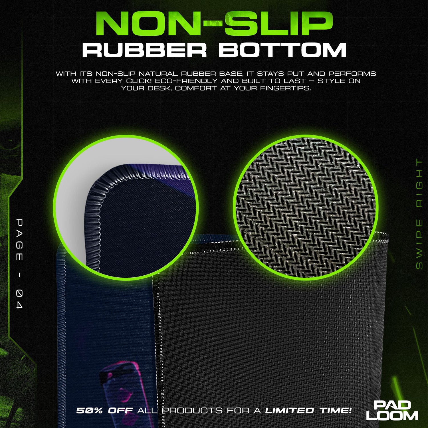 Demon Slayer Tanjiro Water Flow Mouse Pad, Anime Desk Mat Padloom