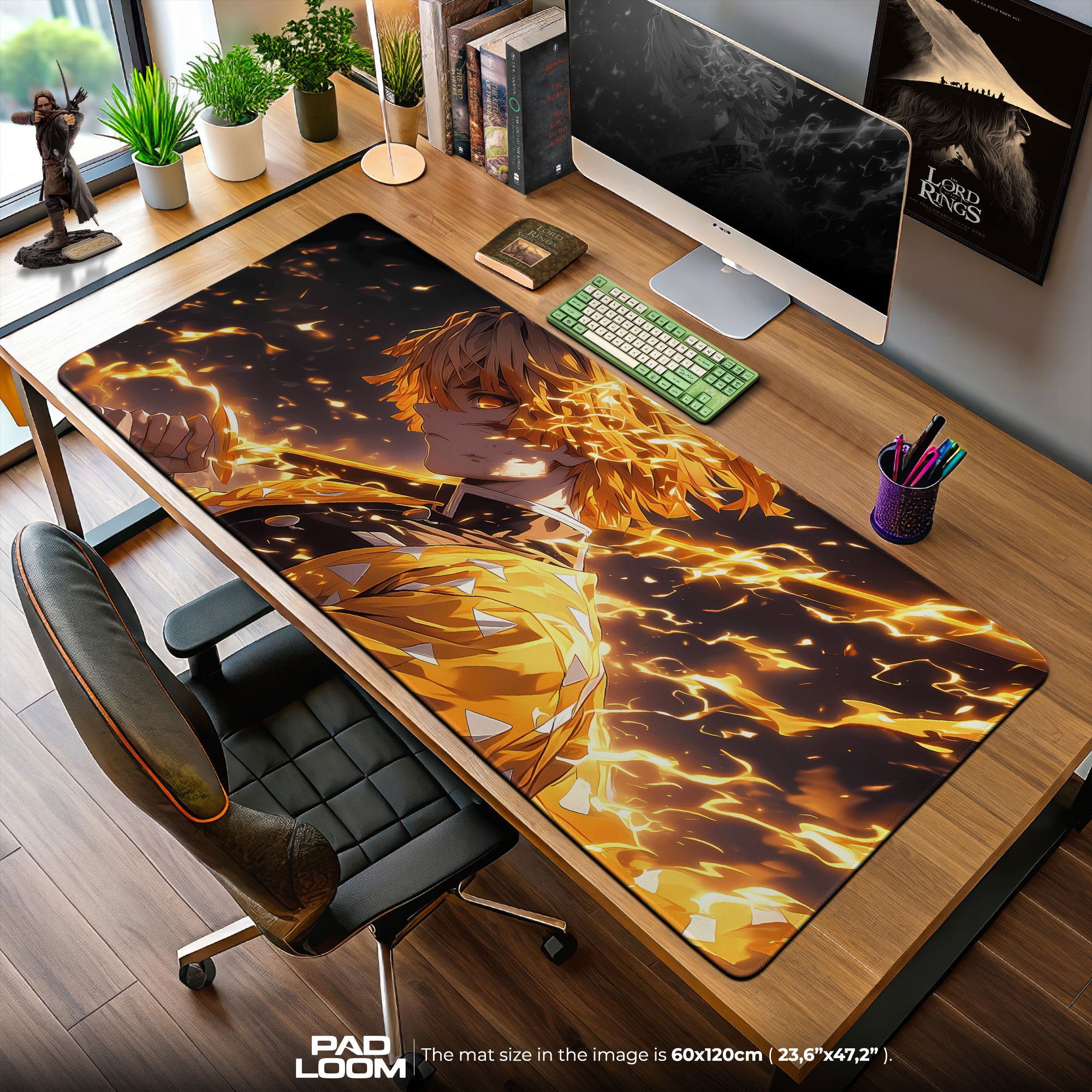Demon Slayer Zenitsu Thunderclap Mouse Pad – Anime Gaming Desk Mat