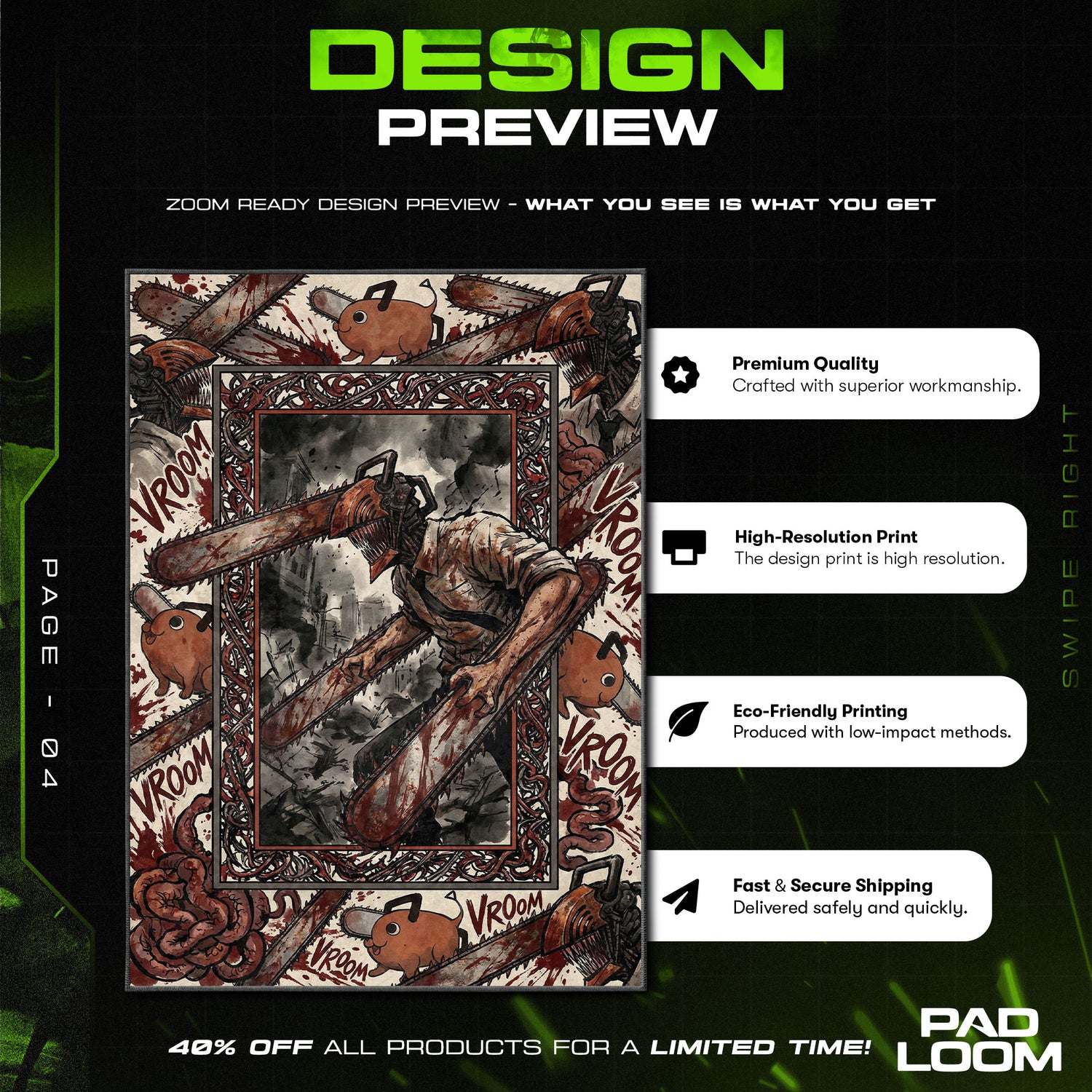 Chair character design printed on rug