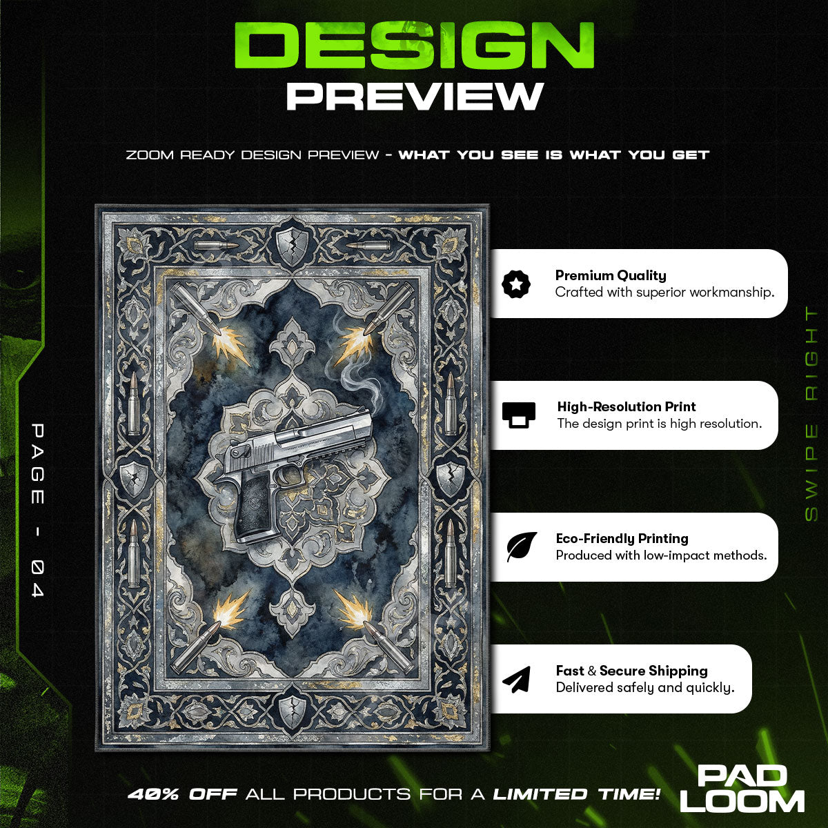 Desert Eagle Hand Cannon Rug - CS2 Chair Mat