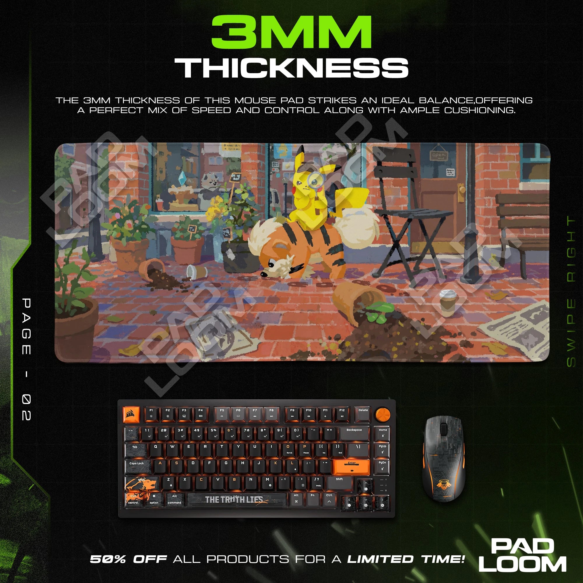 Detective Pikachu Case Mouse Pad - Pokemon Desk Mat