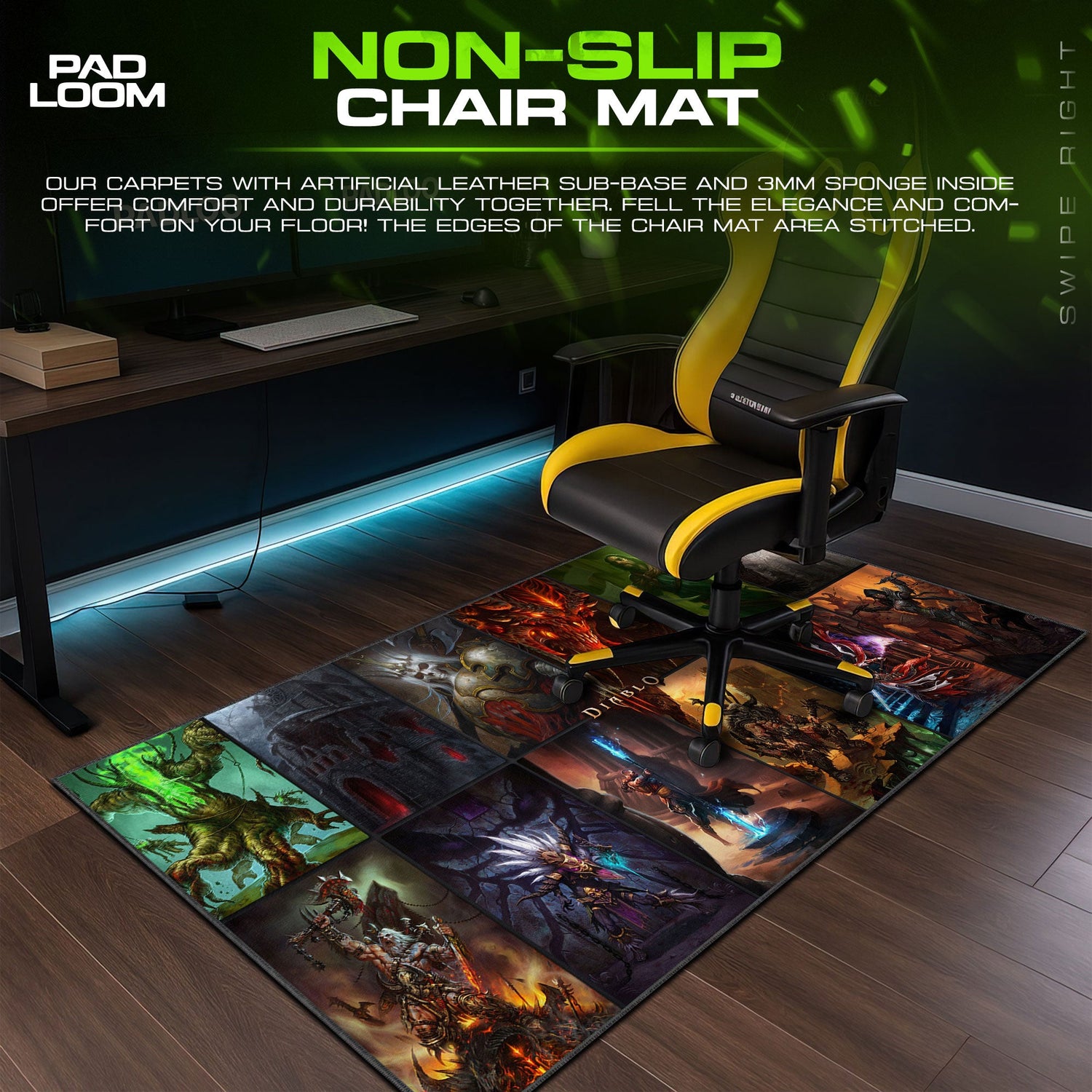 Diablo Mouse Pad, Dark Legends Gamer Desk Mat Padloom