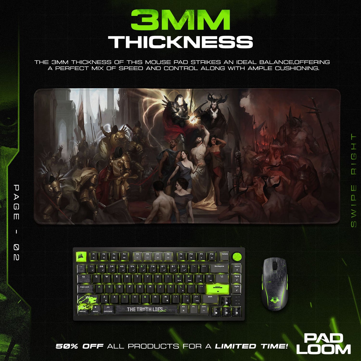 Diablo Mouse Pad, Eternal Conflict Gamer Desk Mat Padloom