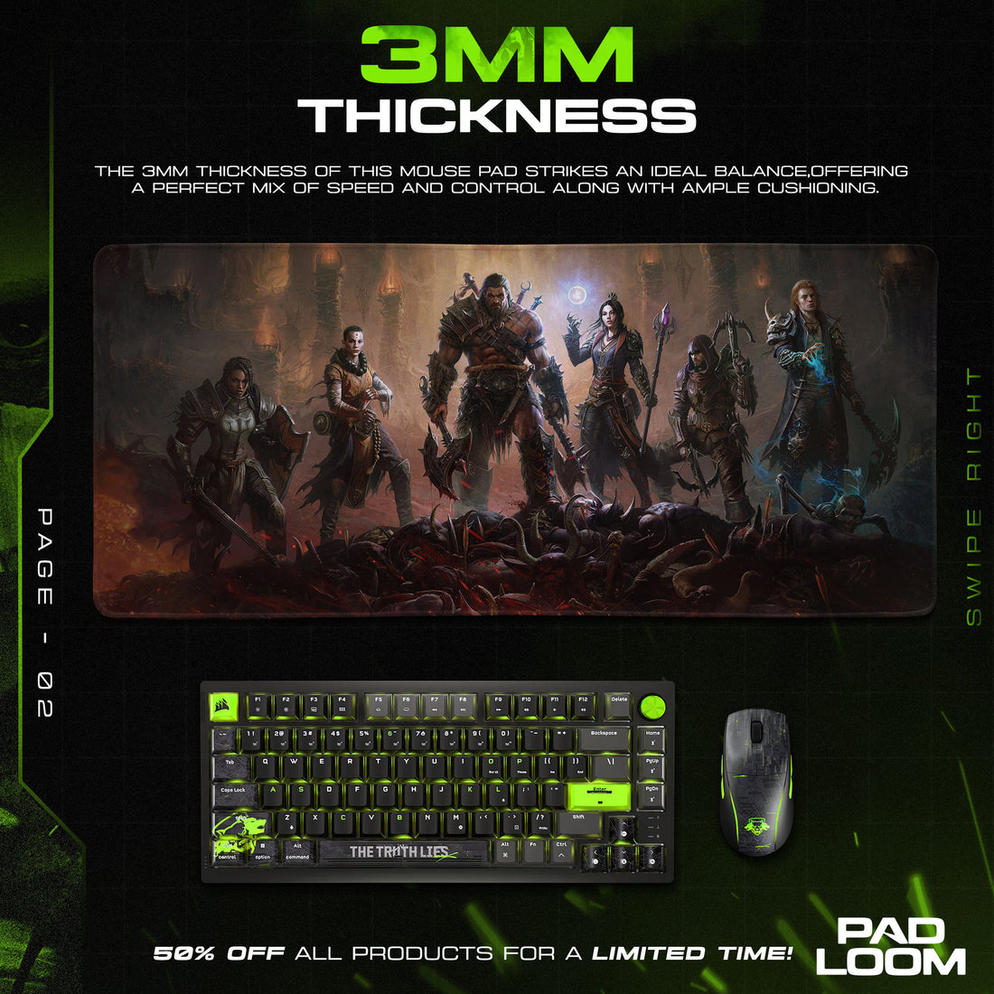 Diablo Mouse Pad, Heroes of Sanctuary Gamer Desk Mat