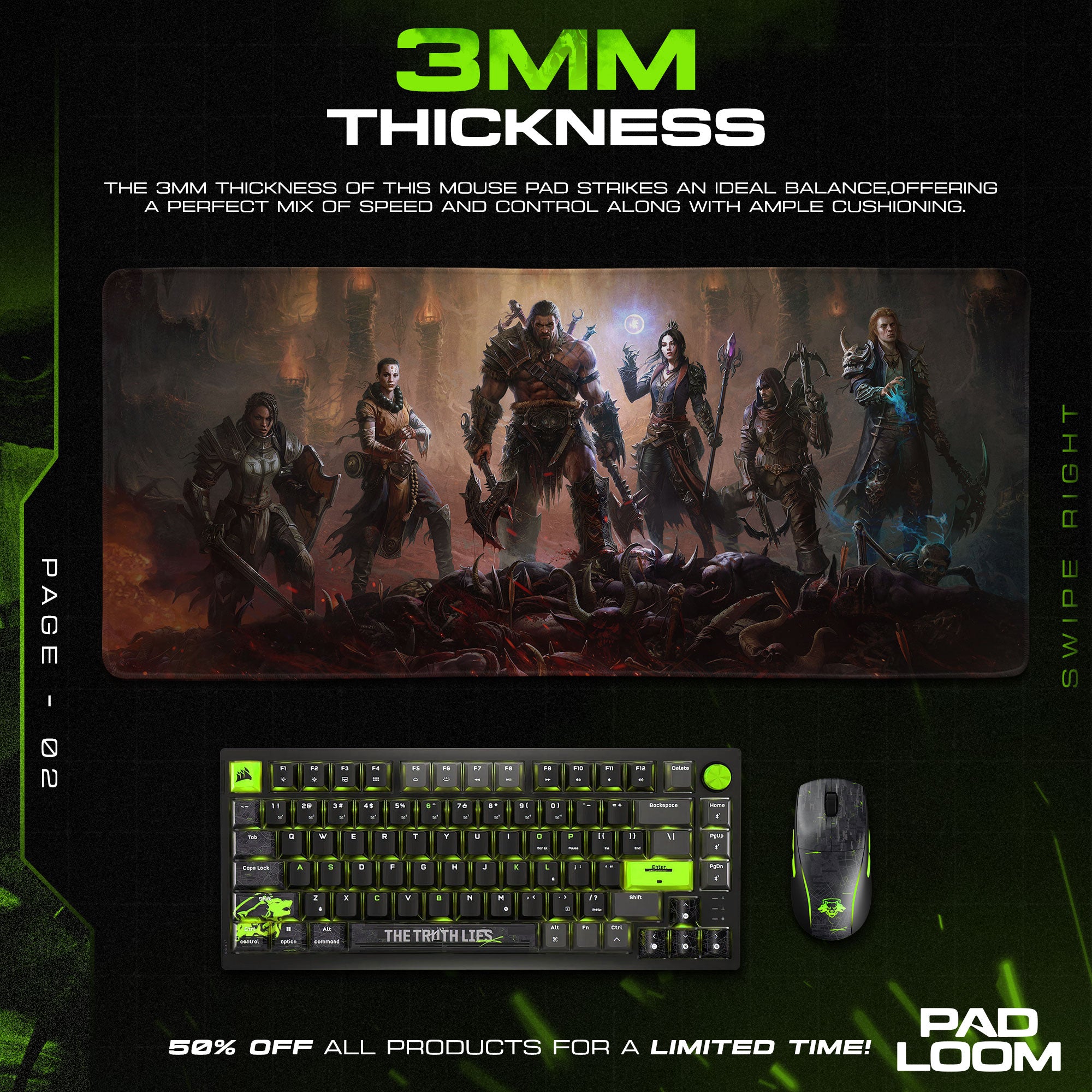 Diablo Mouse Pad, Heroes of Sanctuary Gamer Desk Mat
