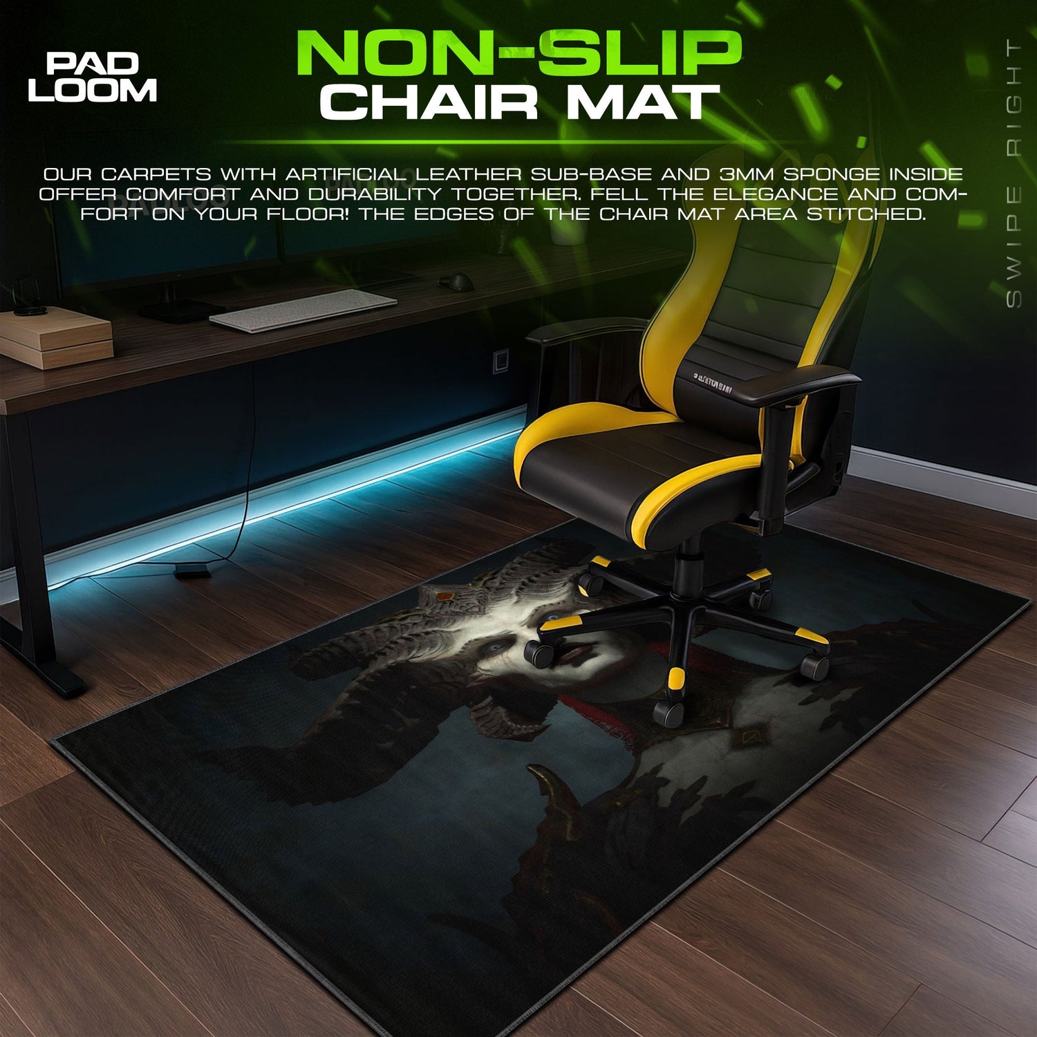 Diablo Mouse Pad, Lilith Dark Queen Gamer Desk Mat Padloom