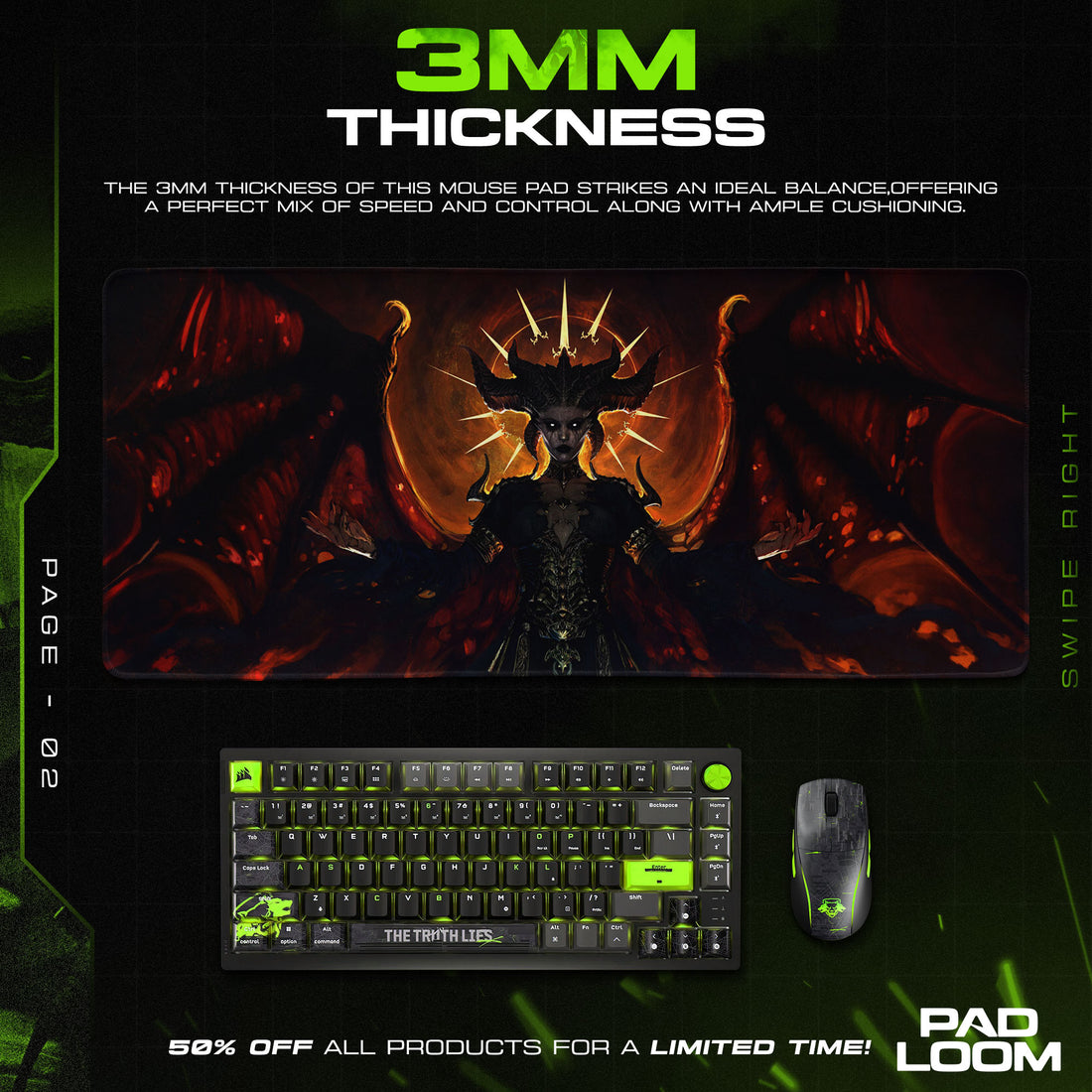 Diablo Mouse Pad, Lilith Inferno Gaming Desk Mat