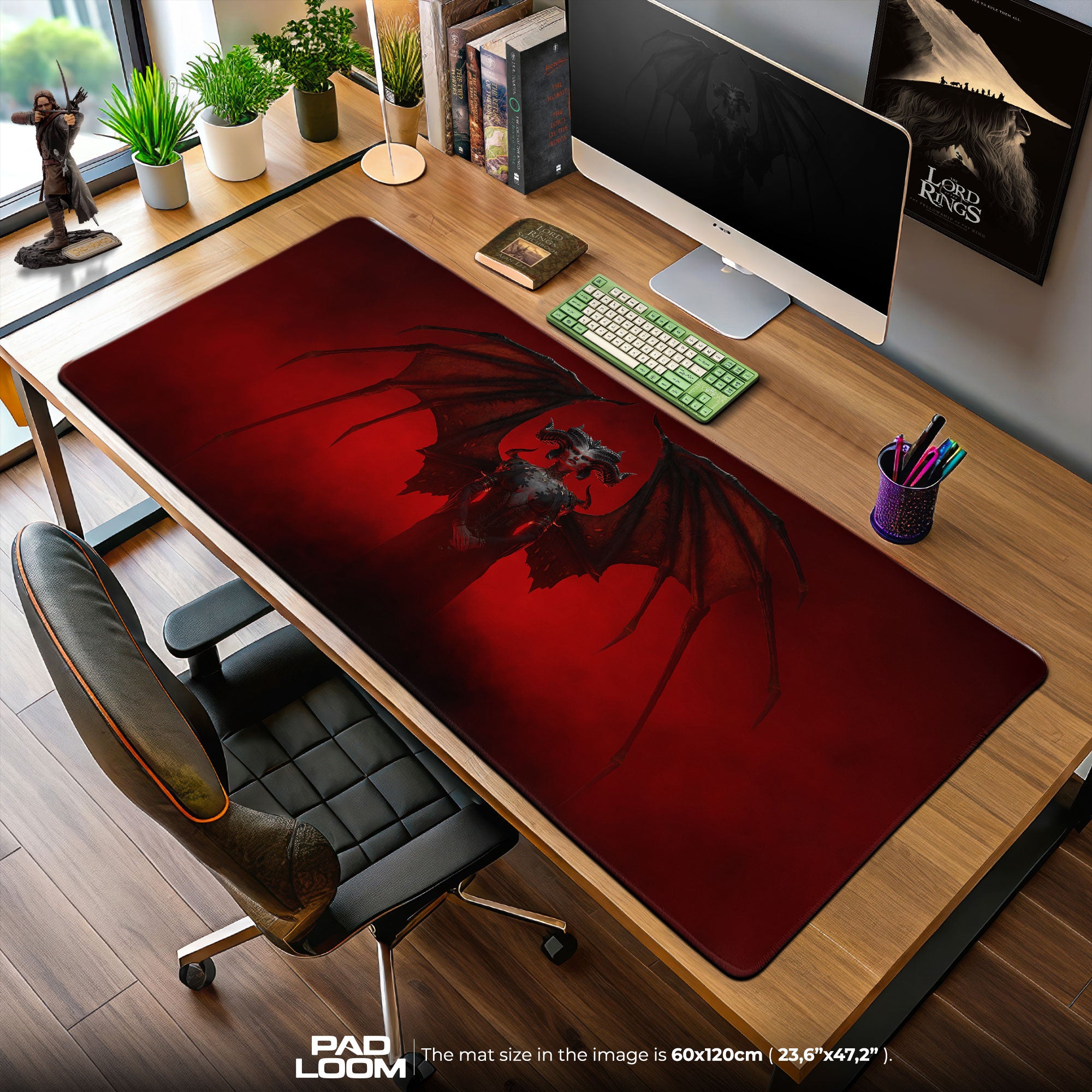 Diablo Mouse Pad, Lilith Wings Gamer Desk Mat