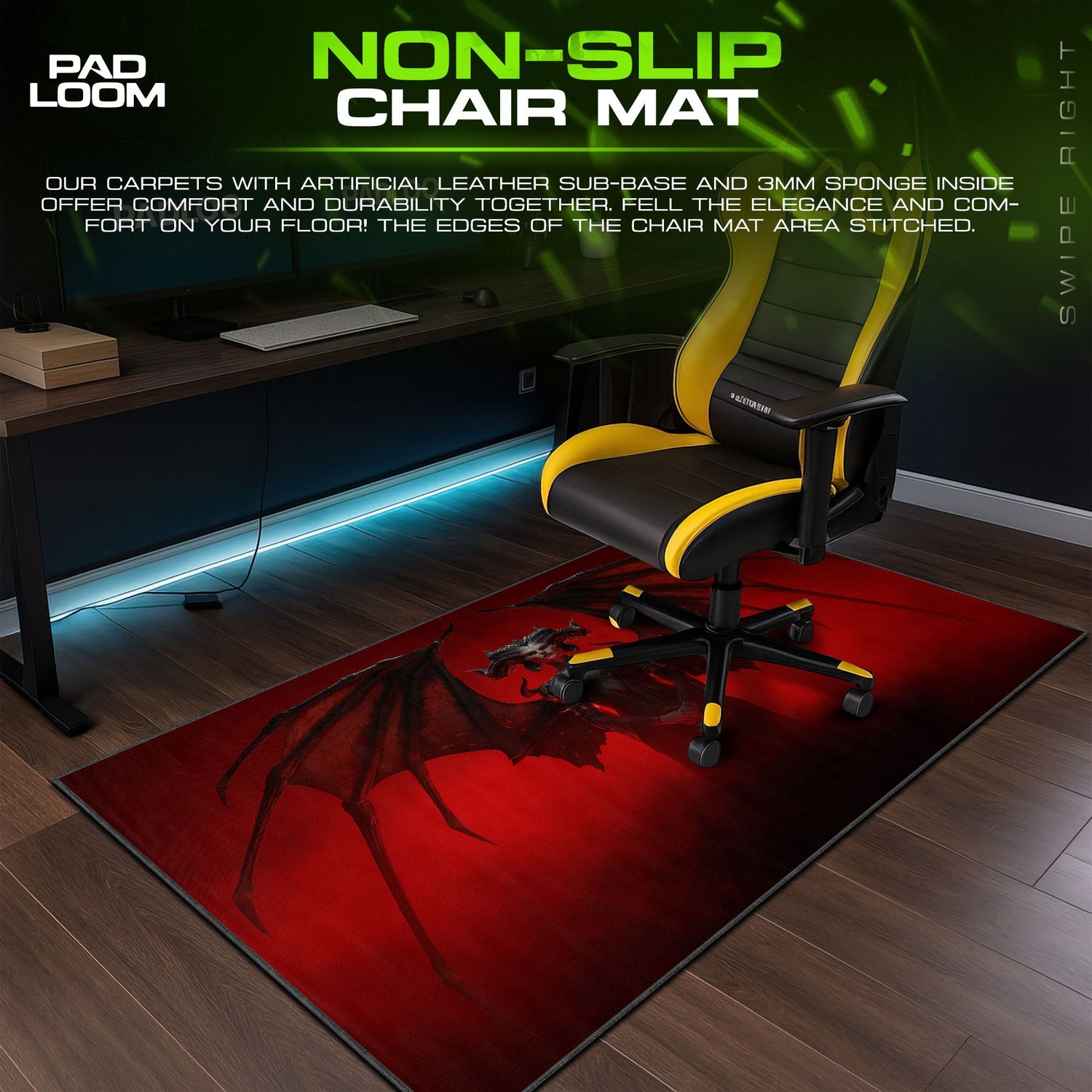 Diablo Mouse Pad, Lilith Wings Gamer Desk Mat Padloom