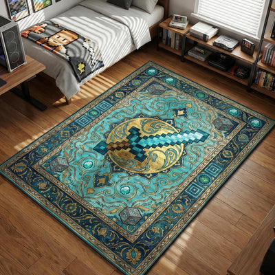 Diamond Sword Royal Rug - Minecraft Chair Mat
