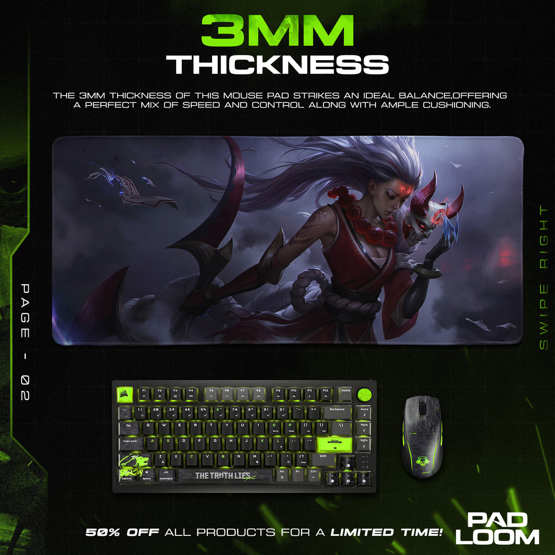 Diana Blood Moon Mouse Pad, League of Legends Gaming Desk Mat