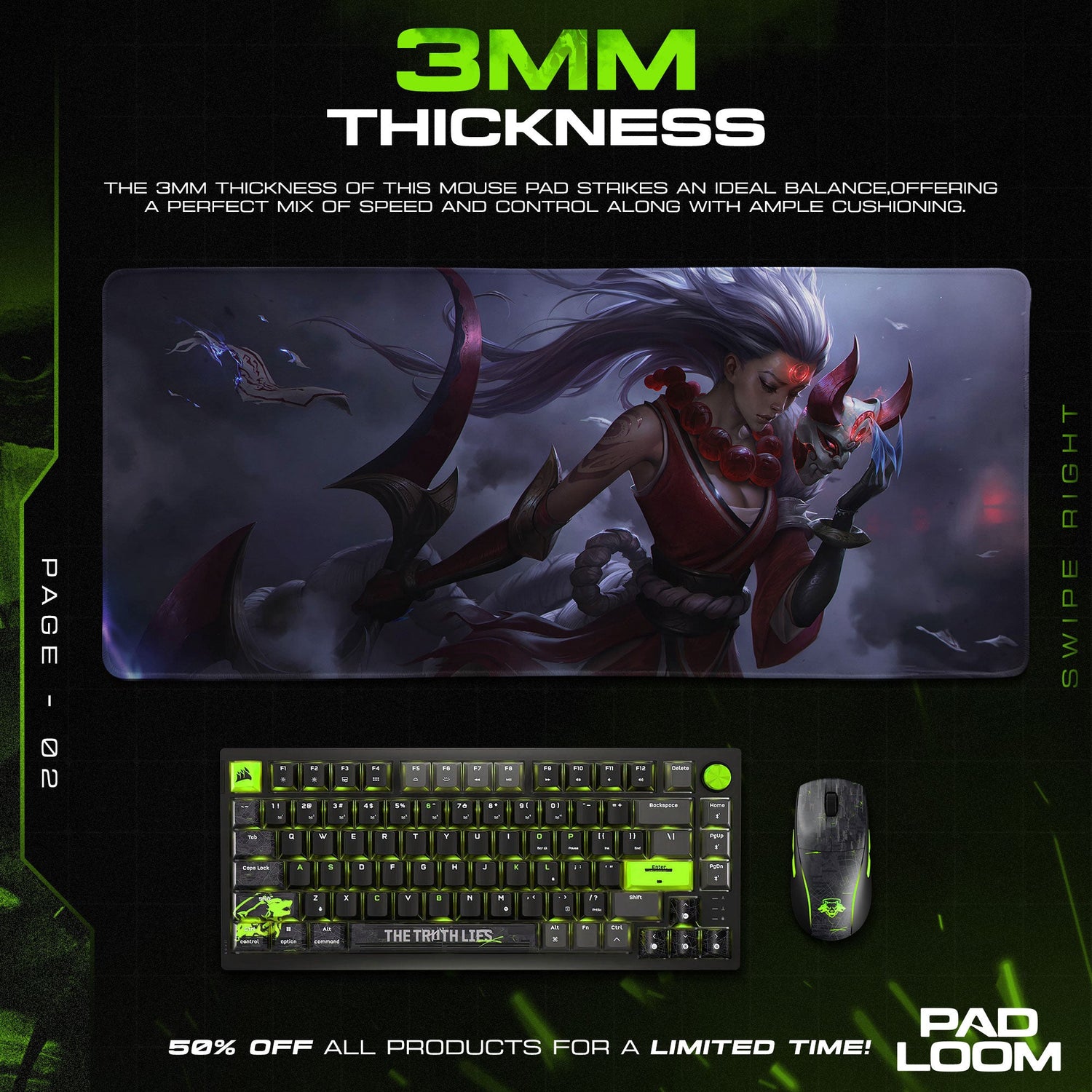 Diana Blood Moon Mouse Pad, League of Legends Gaming Desk Mat Padloom