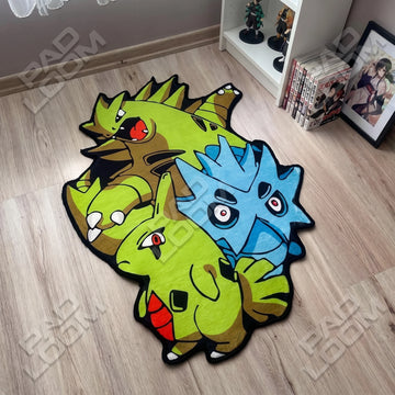 Digimon Evolution shaped area rug, die-cut anime rug