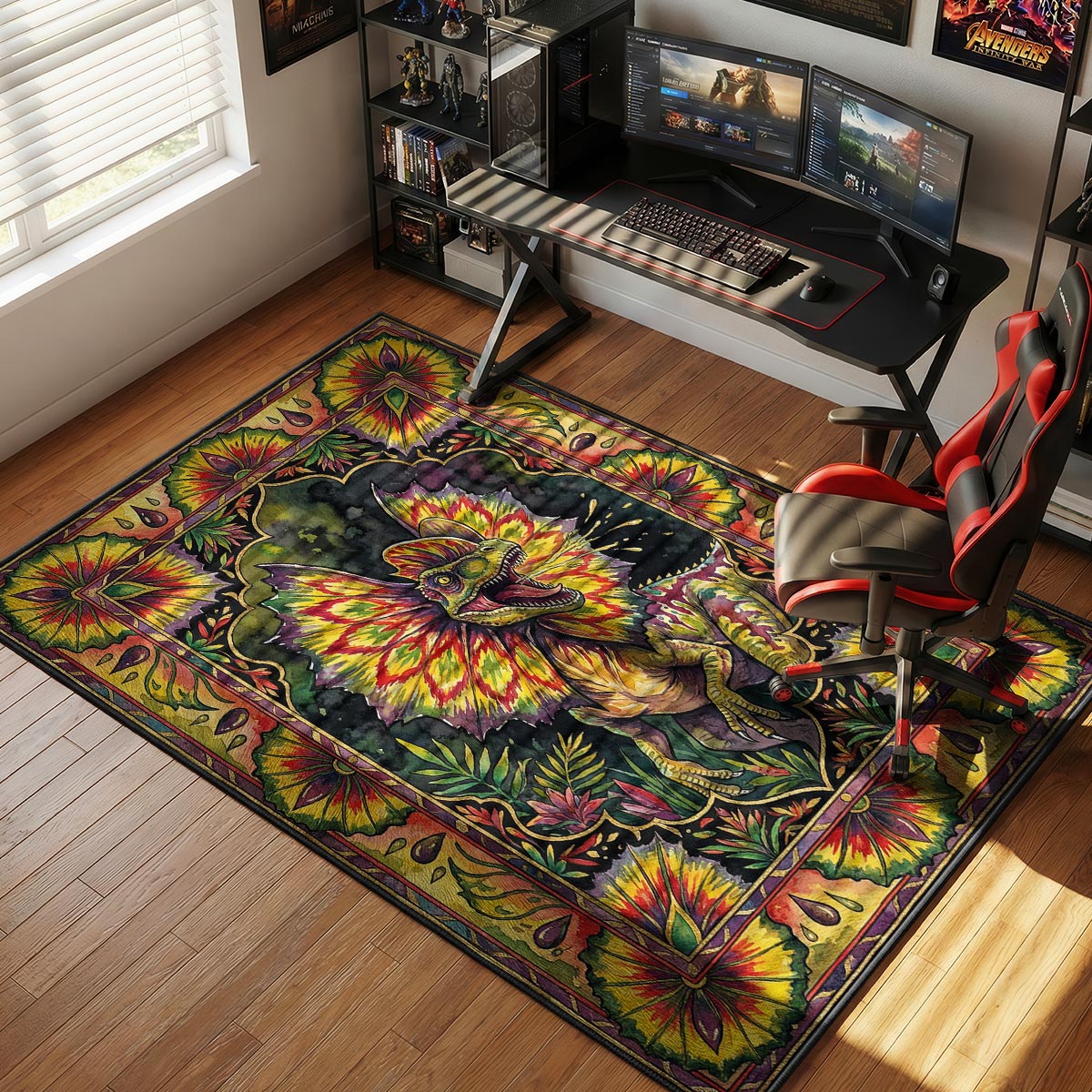 Dilophosaurus Venom Spit Jurassic Park Room rug — main product view