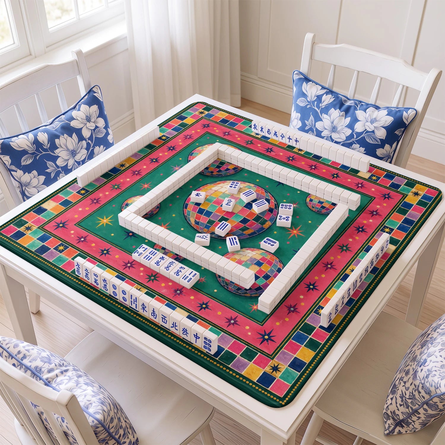 Disco Ball Mahjong Mat - Mah Jongg Table Mat