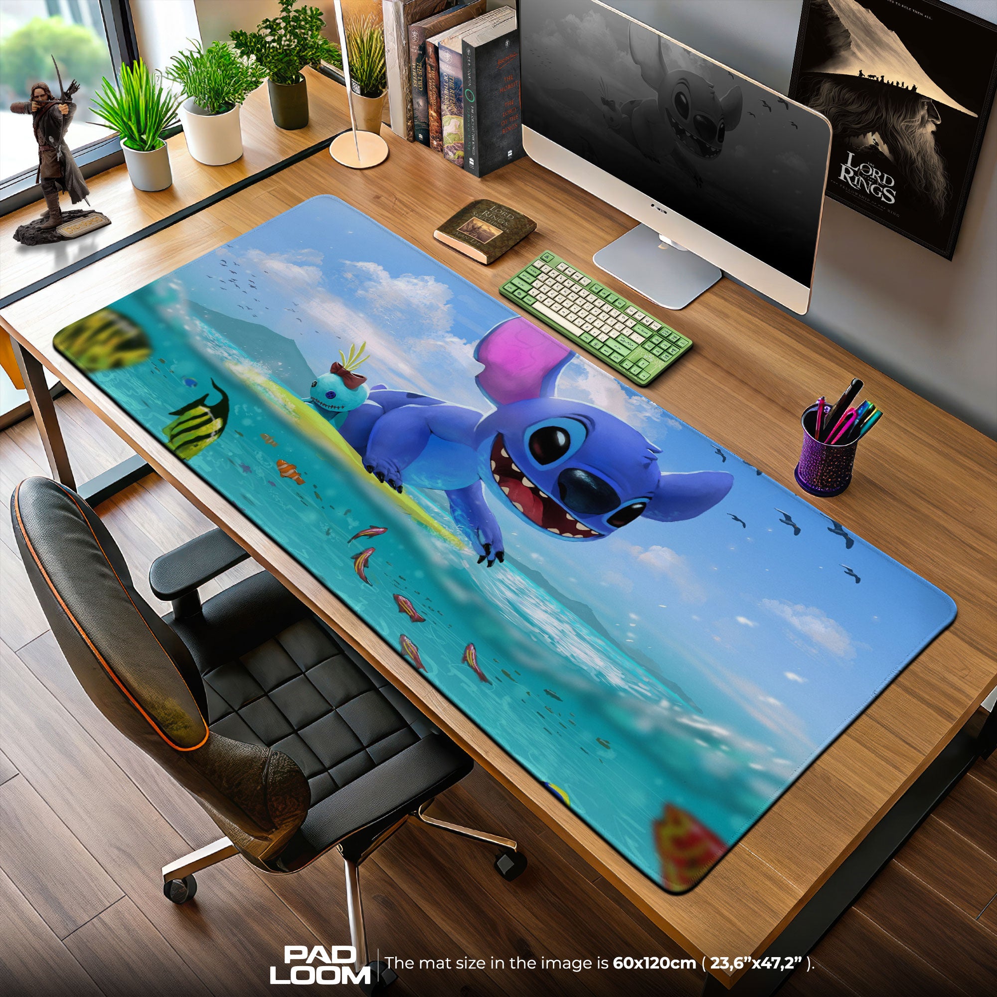 Disney Stitch Ocean Play Mouse Pad, Cartoon Gaming Desk Mat