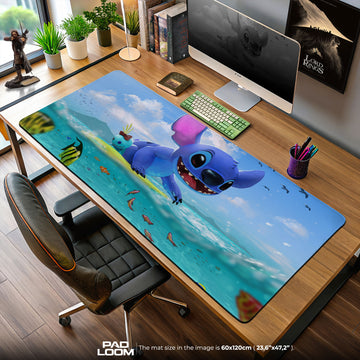 Disney Stitch Ocean Play Mouse Pad, Cartoon Gaming Desk Mat