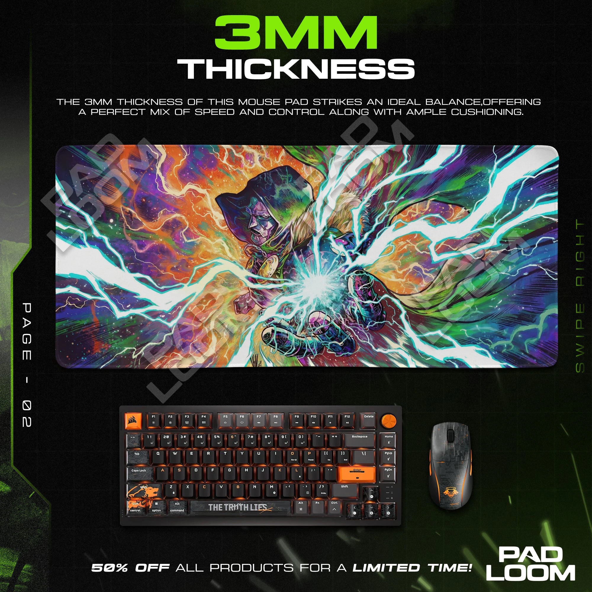 Doctor Doom Arc Surge Mouse Pad - Marvel Desk Mat