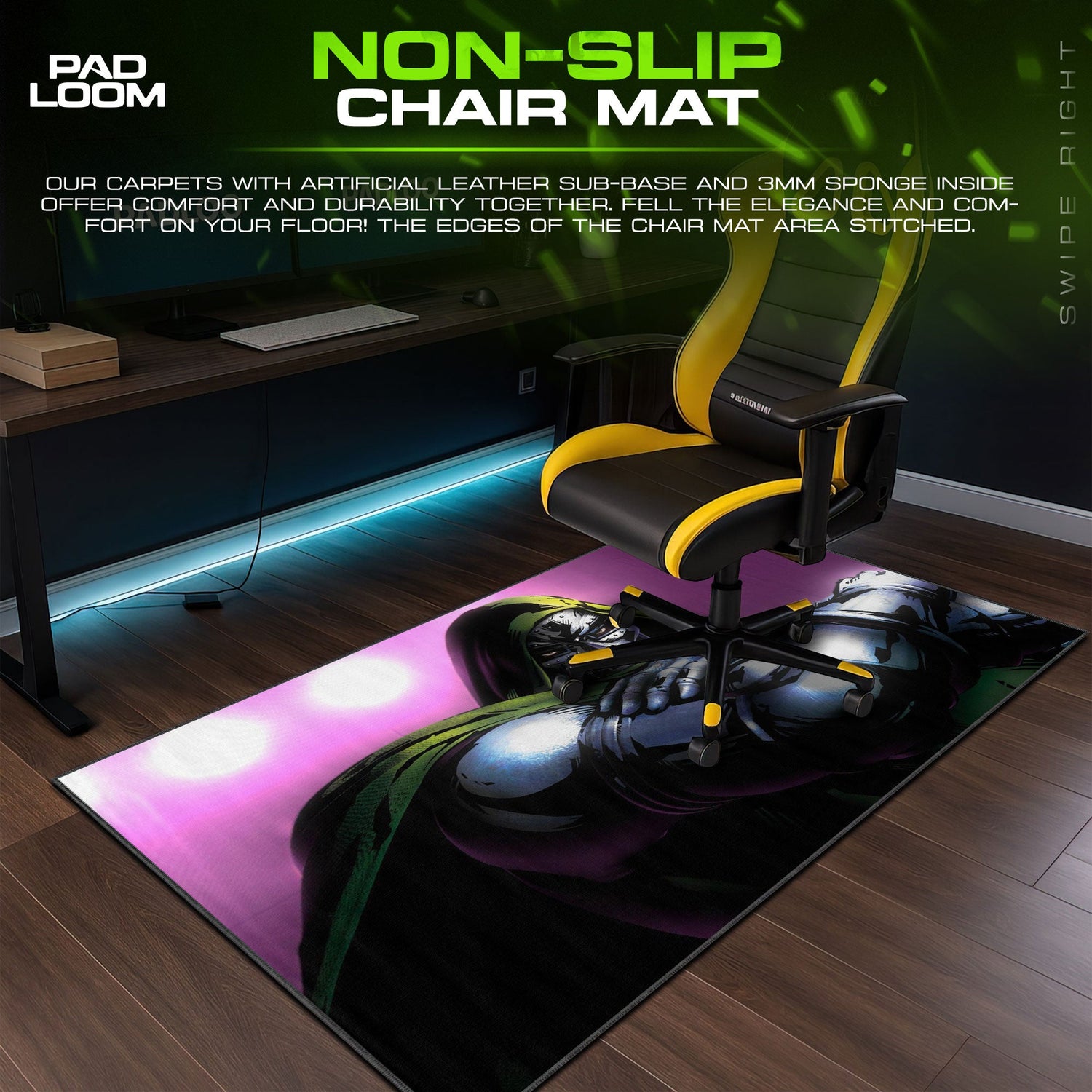 Doctor Doom Power Stance Mouse Pad, Marvel Villain Gaming Desk Mat Padloom