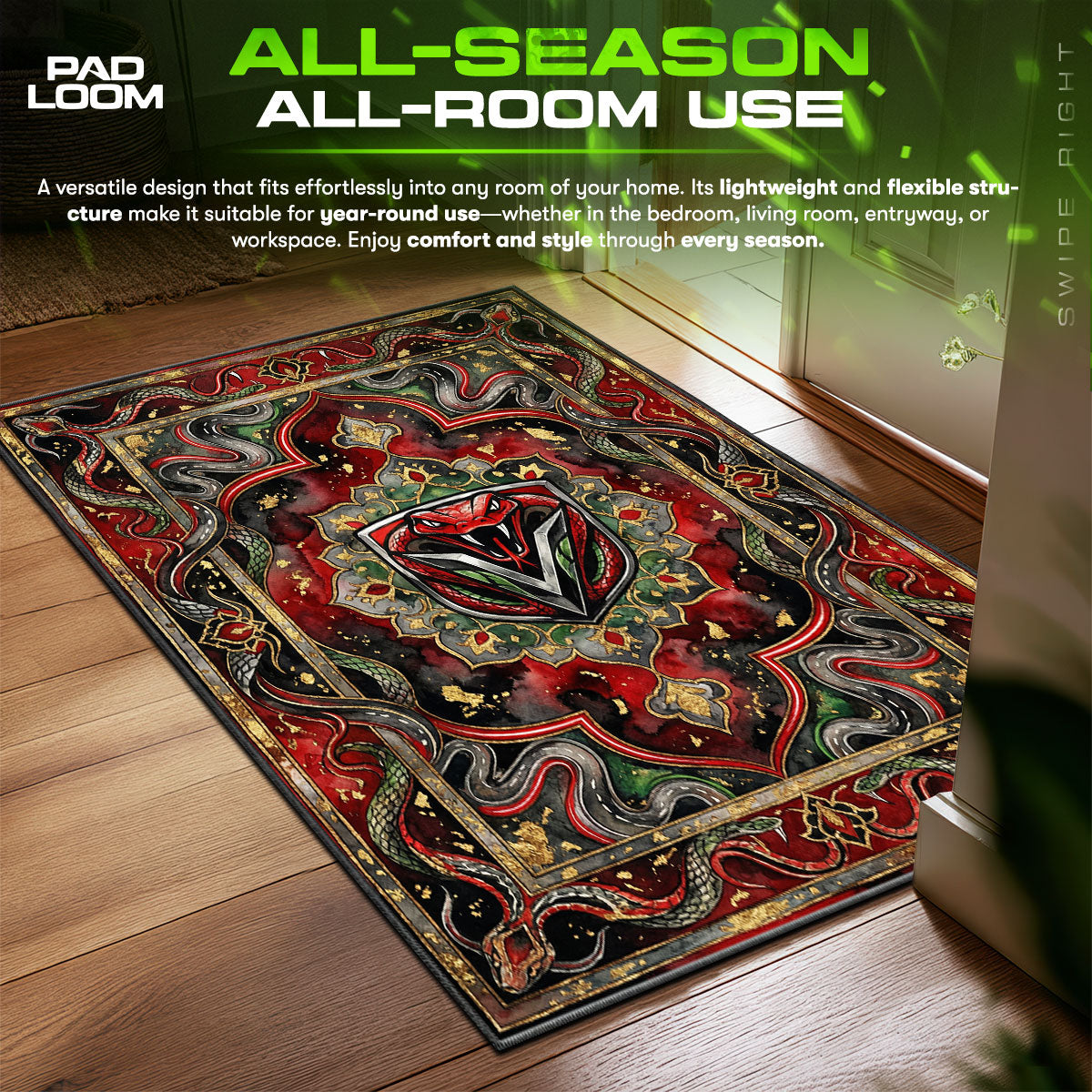 Dodge Viper Venom Streetwear Floor fan rug — premium quality print