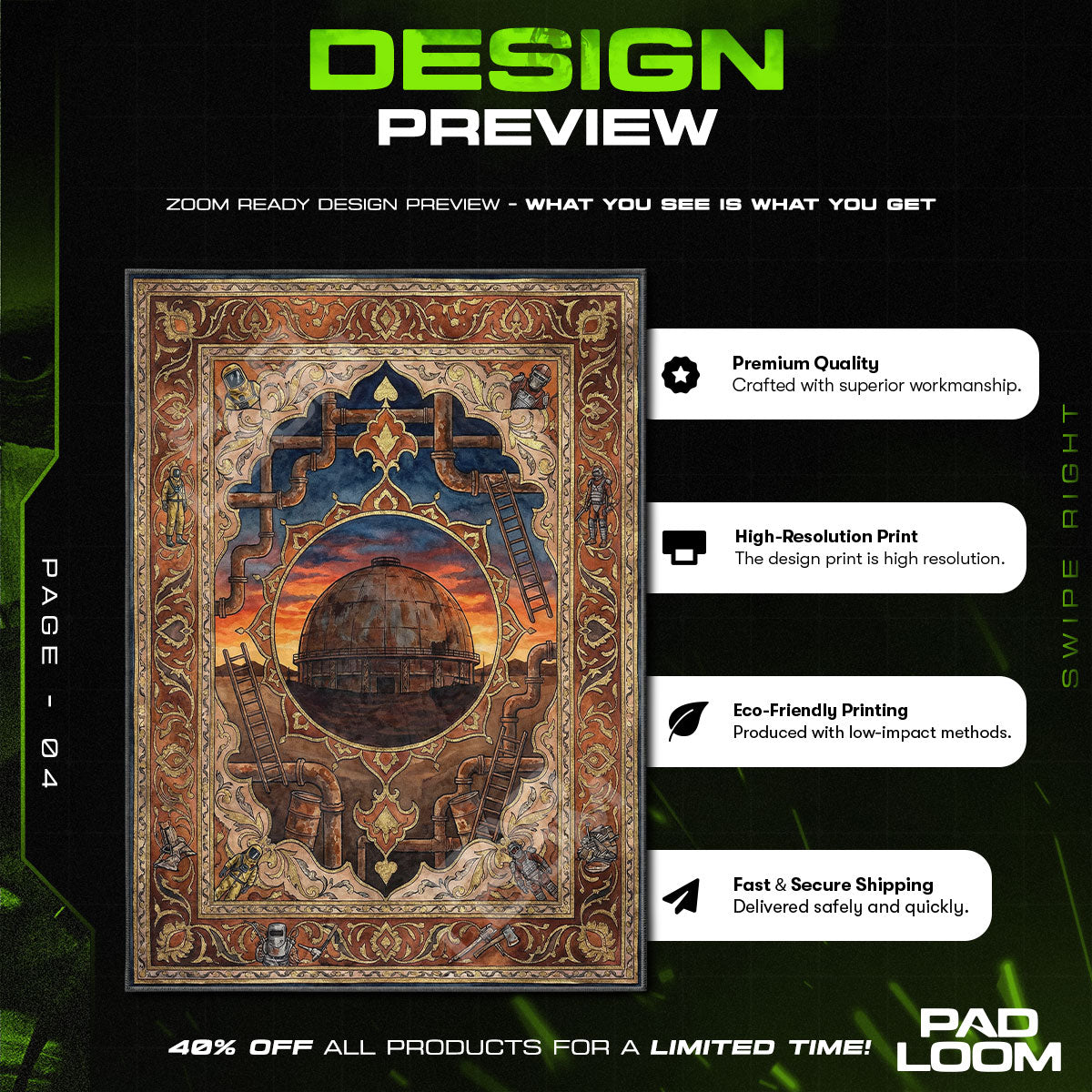 The Dome Monument Rug - Rust Chair Mat