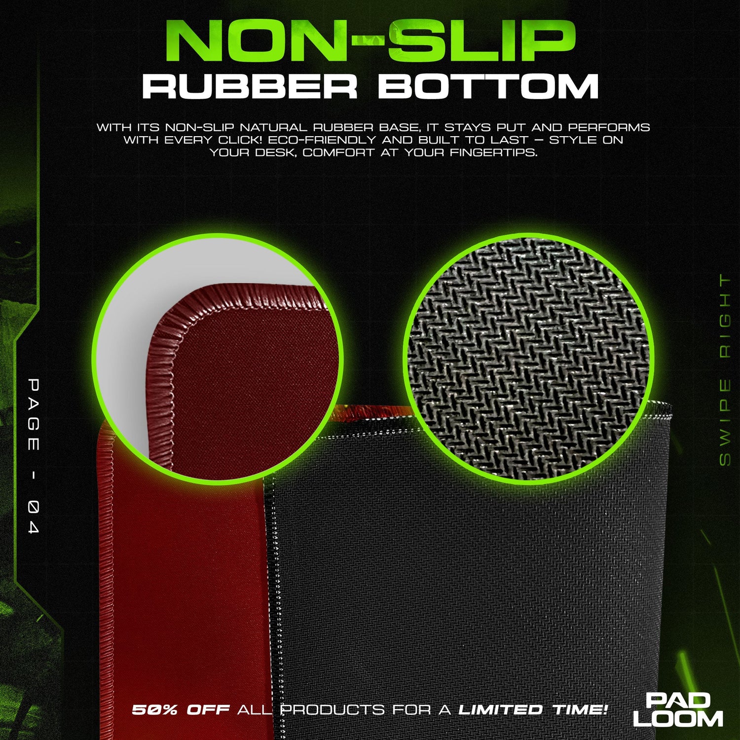 Doom Mouse Pad, Hell Horde Gamer Desk Mat Padloom