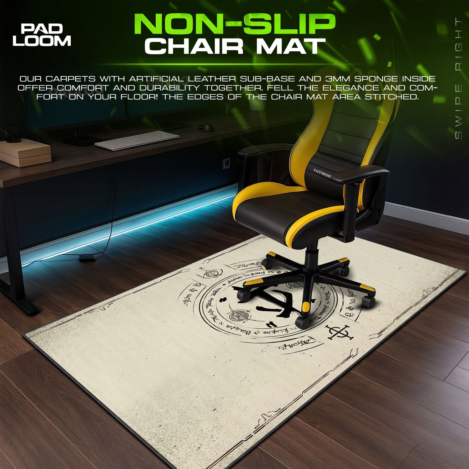 Doom Mouse Pad, Hell Sigil Gamer Desk Mat Padloom