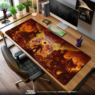 Doom Mouse Pad, Hellfire Battle Gamer Desk Mat