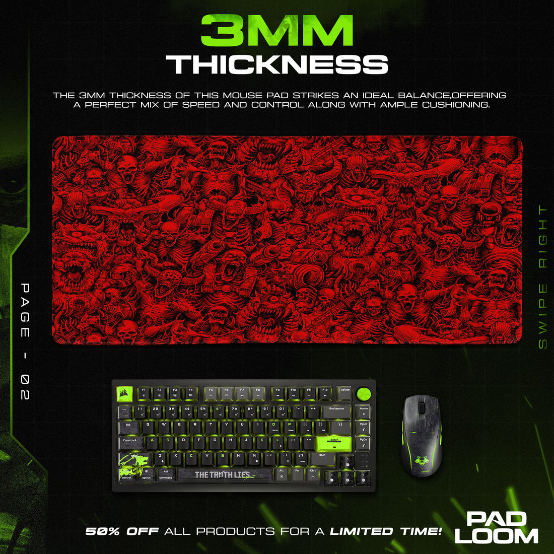 Doom Mouse Pad, Hellspawn Horde Gamer Desk Mat