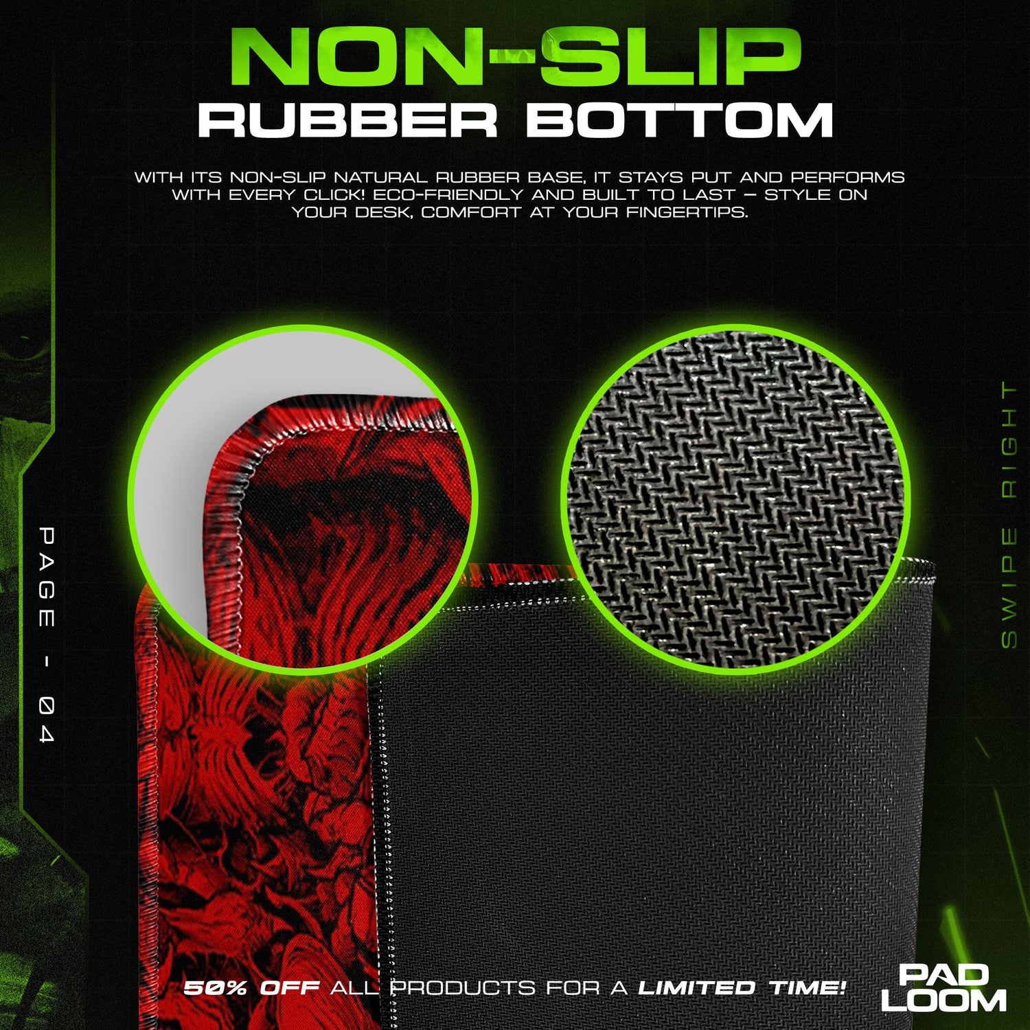 Doom Mouse Pad, Hellspawn Horde Gamer Desk Mat Padloom