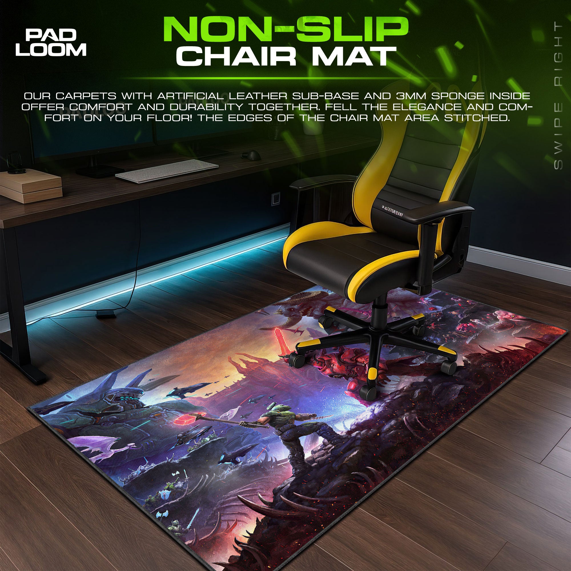 Doom Mouse Pad, Infernal Showdown Gamer Desk Mat