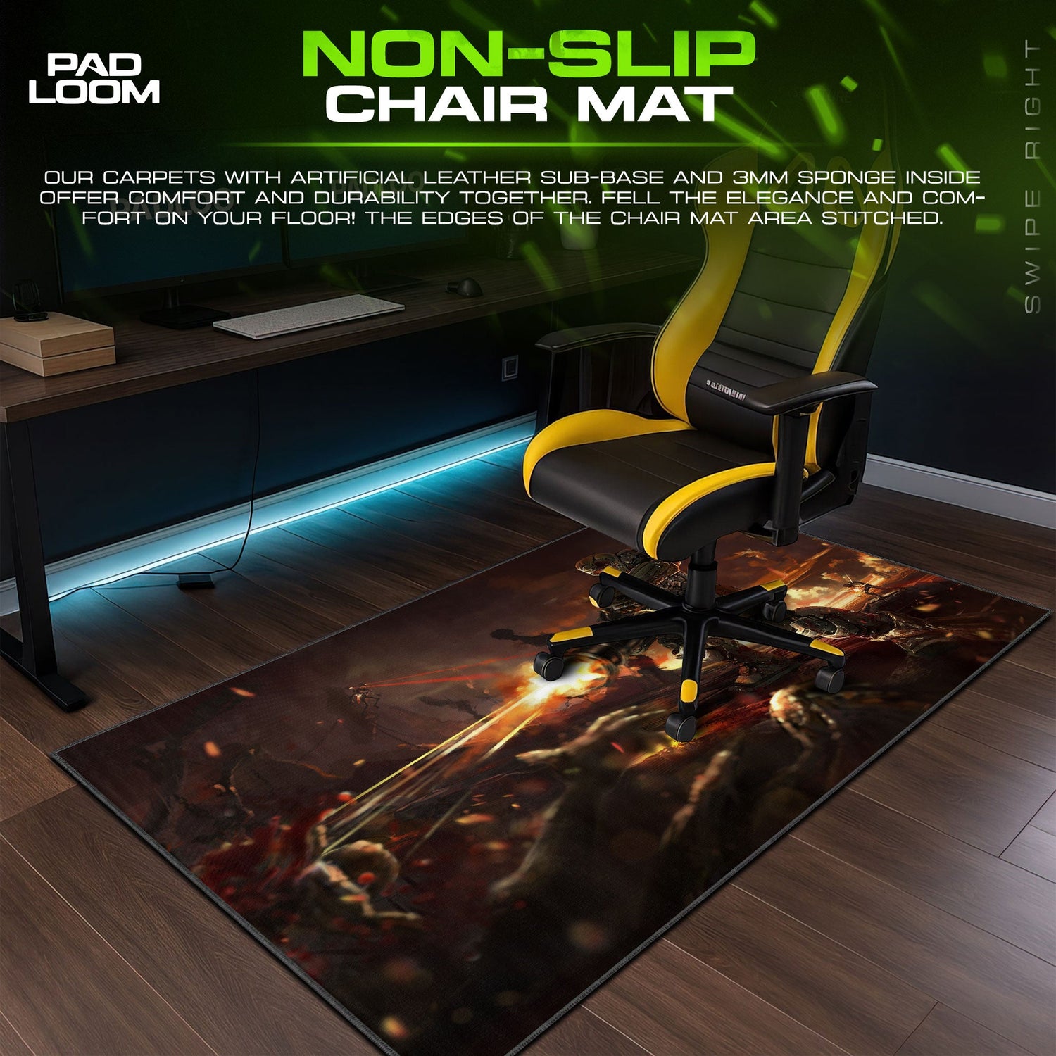 Doom Mouse Pad, Slayer Onslaught Gamer Desk Mat Padloom