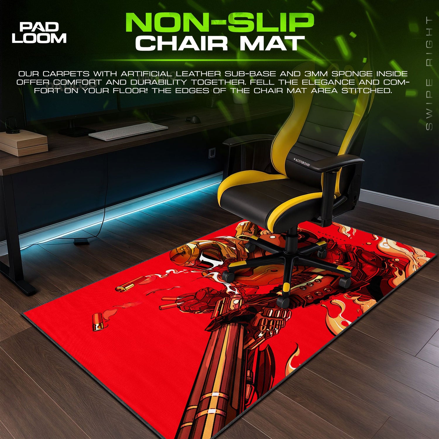 Doom Mouse Pad, Slayer Retro Art Gamer Desk Mat Padloom