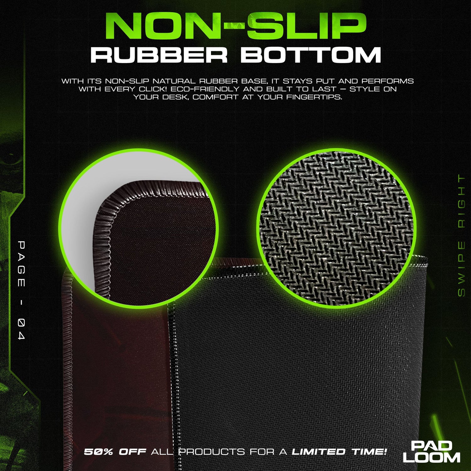 Doom Mouse Pad, Slayer Victory Gamer Desk Mat Padloom