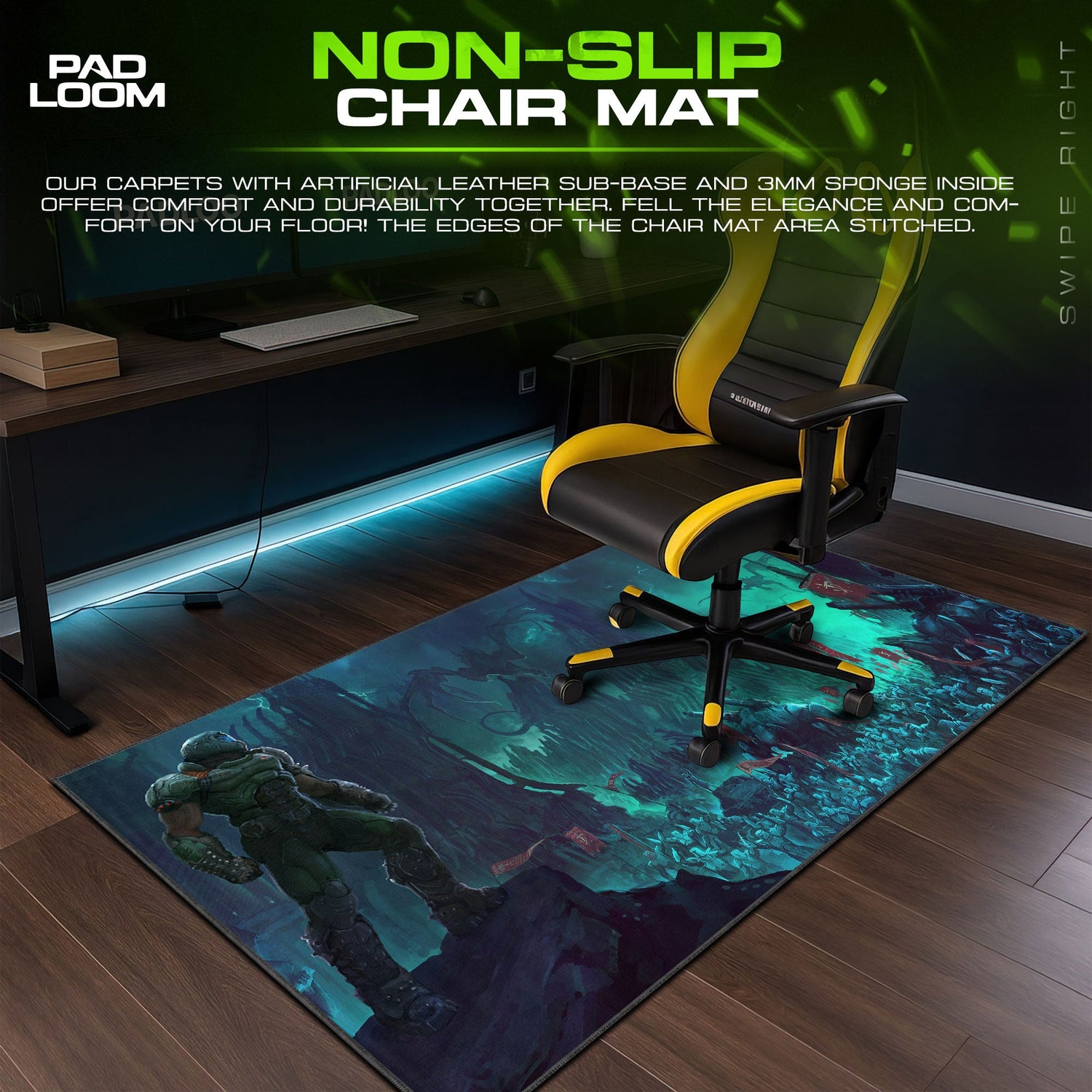 Doom Mouse Pad, Slayer’s Army Gamer Desk Mat Padloom
