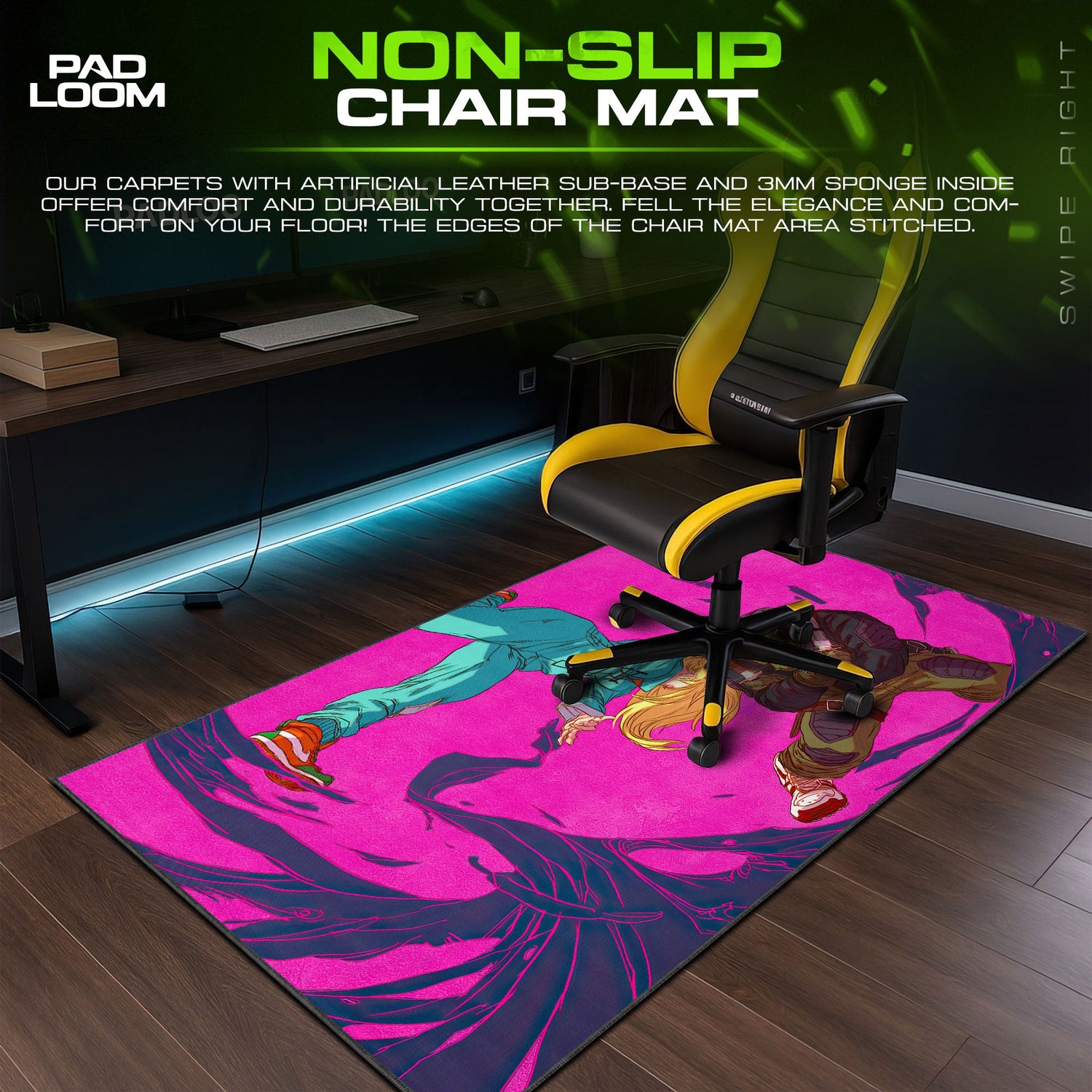 Dorohedoro Mouse Pad, Caiman Battle Gaming Desk Mat Padloom