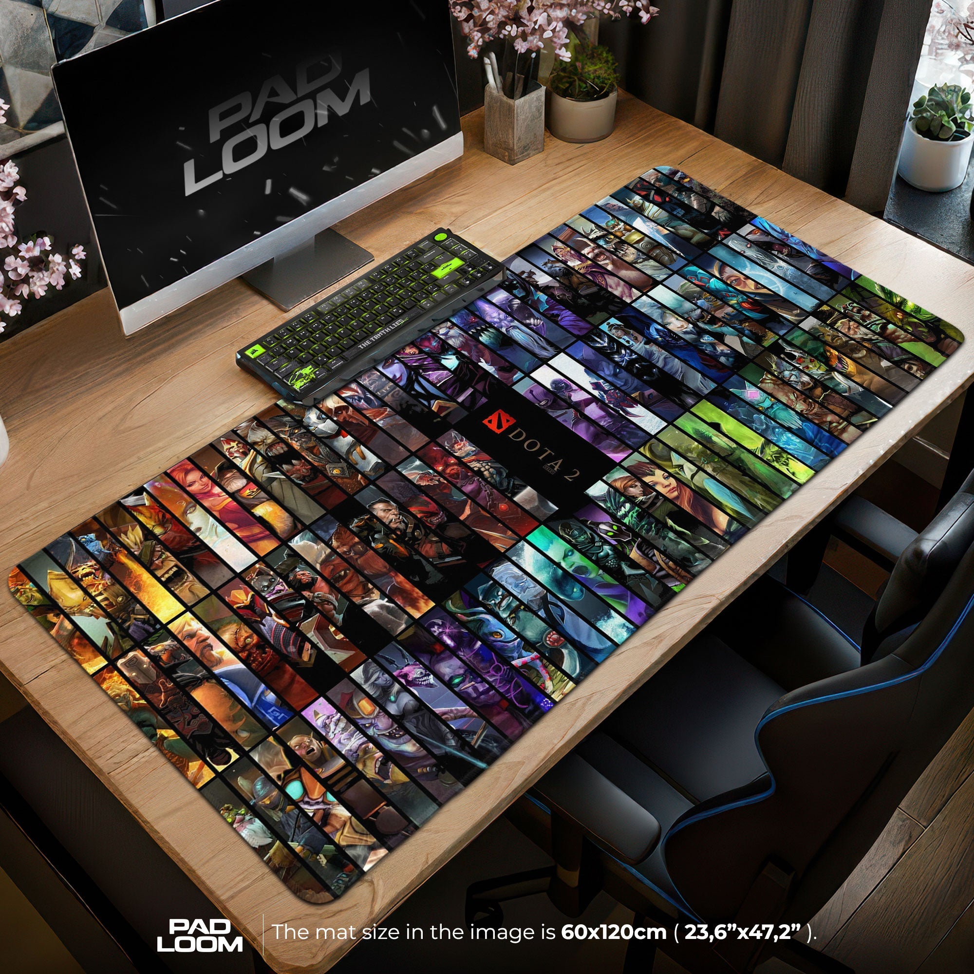 Dota 2 Champions Mouse Pad - Hero Grid Gaming Desk Mat Padloom