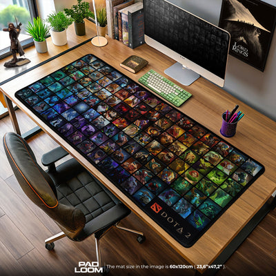 Dota 2 Hero Grid Mouse Pad, MOBA Gaming Desk Mat