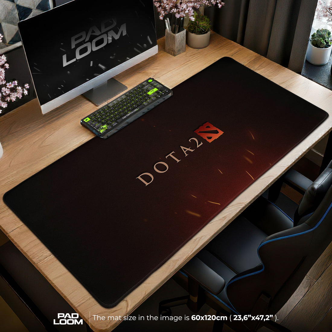 Dota 2 Logo Mouse Pad - Minimalist Gaming Desk Mat Padloom