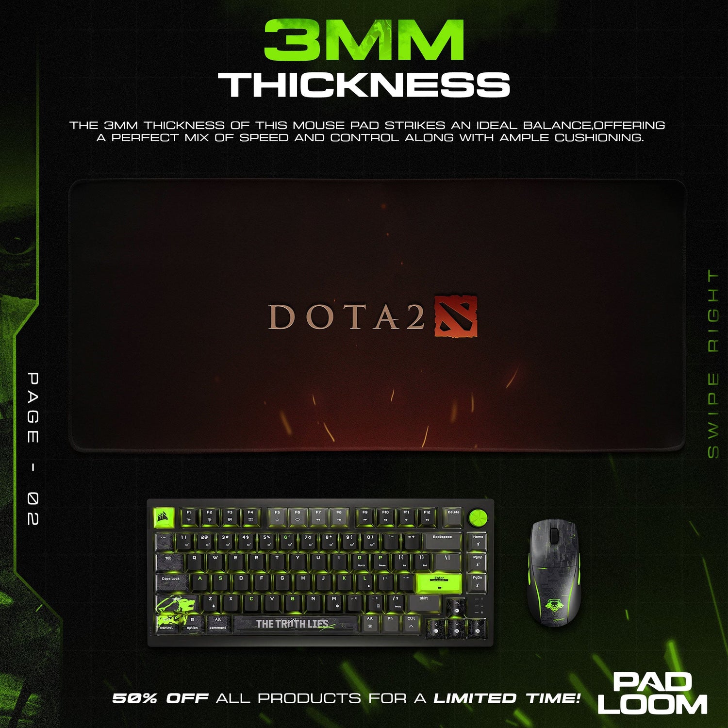 Dota 2 Logo Mouse Pad - Minimalist Gaming Desk Mat Padloom