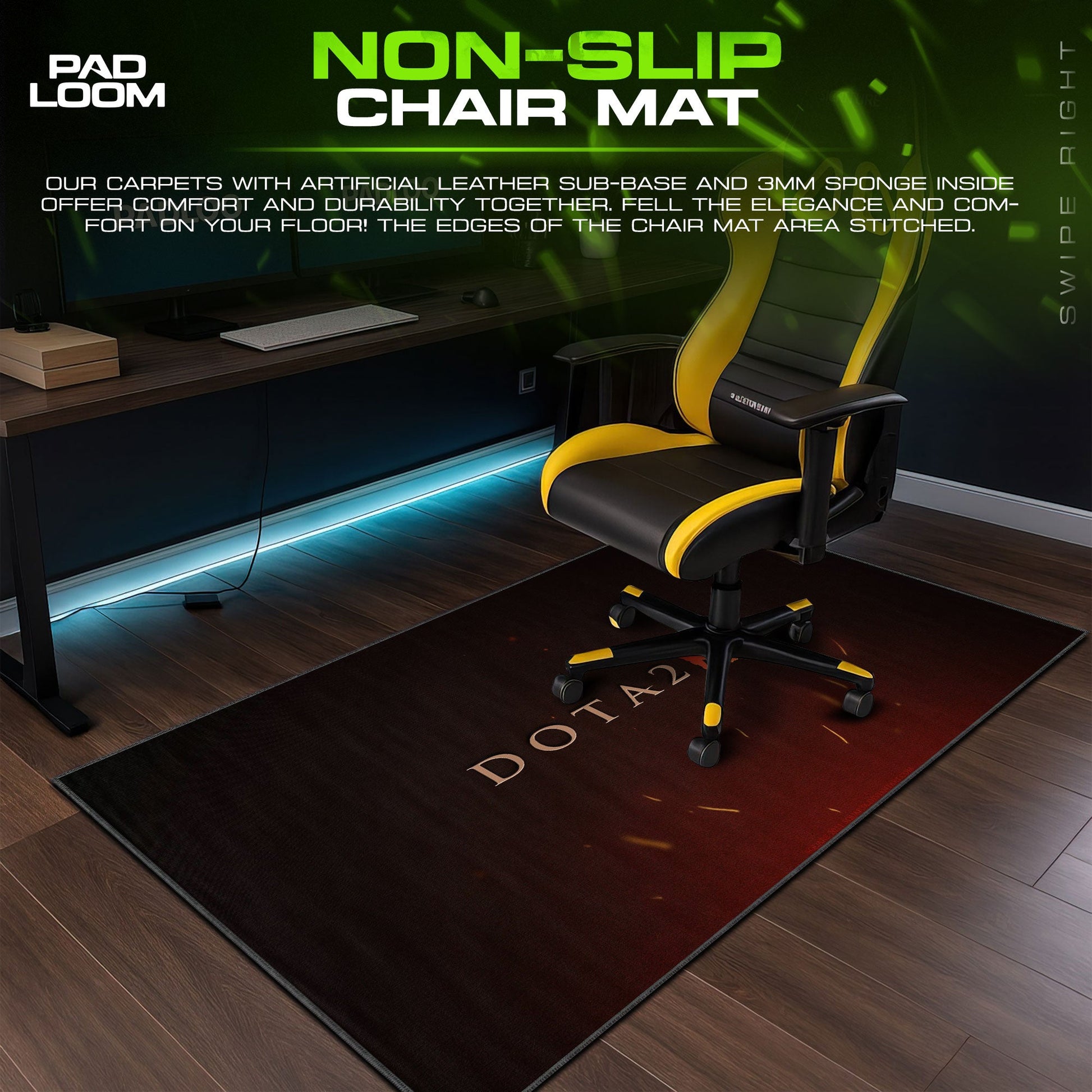 Dota 2 Logo Mouse Pad - Minimalist Gaming Desk Mat Padloom