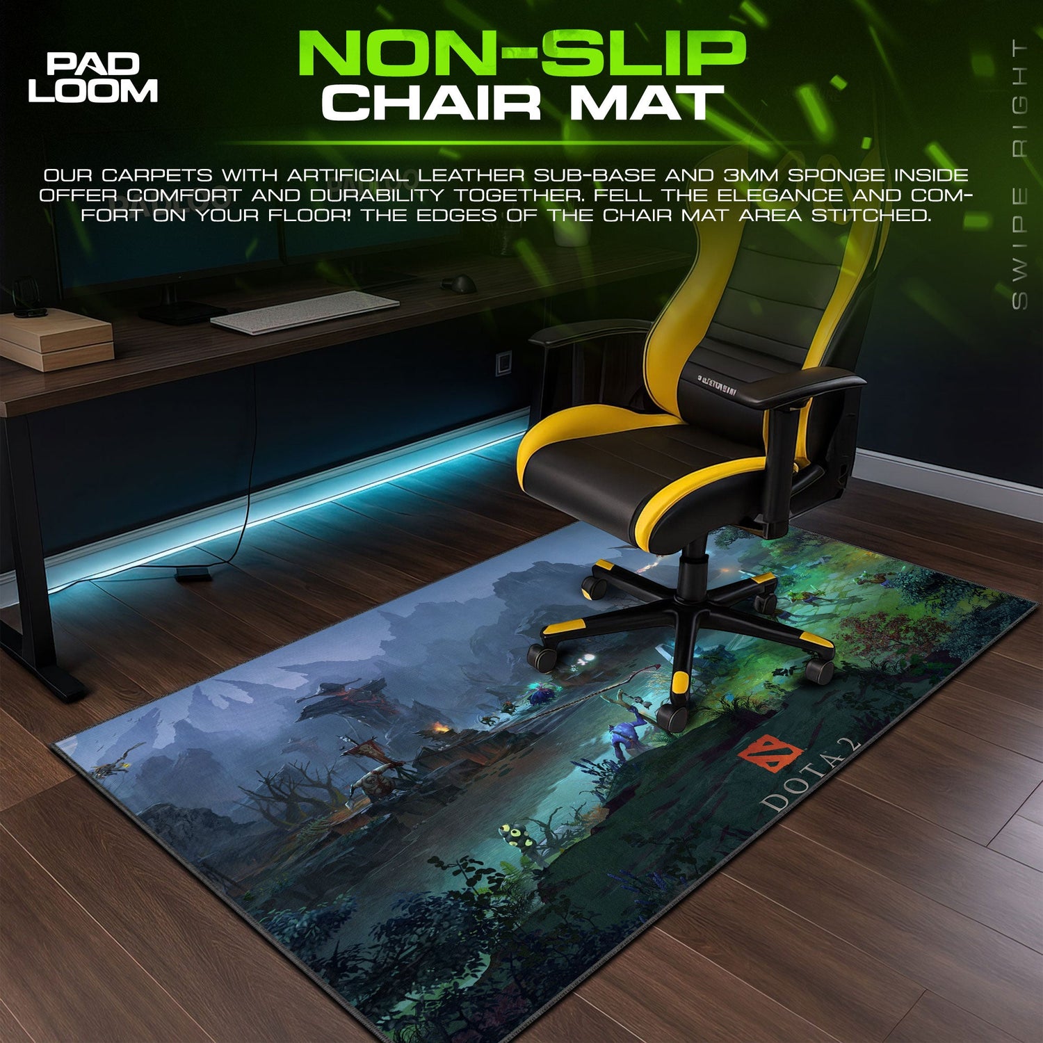 Dota 2 Radiant vs Dire Mouse Pad, MOBA Gaming Desk Mat Padloom